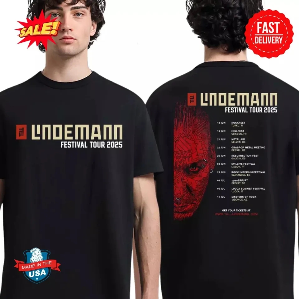Till Lindemann Festival Tour 2025 Tour Dates Two Sides T-Shirt