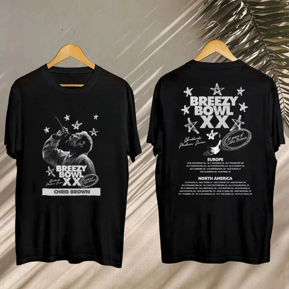 2025 Chris Brown Tour Breezy Bowl Xx T-Shirt, Chris Brown Concert 2025