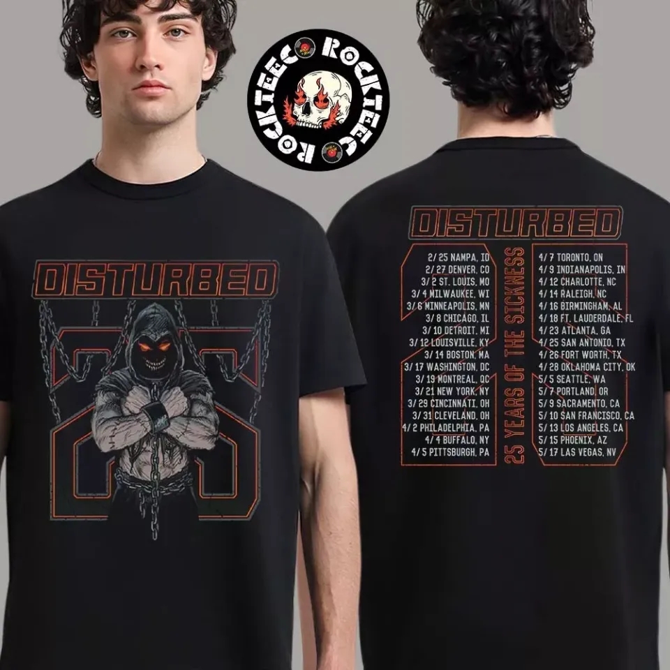 Disturbed 25 Years Of The Sickness Tour The Sickness Chains 25 T-Shirt