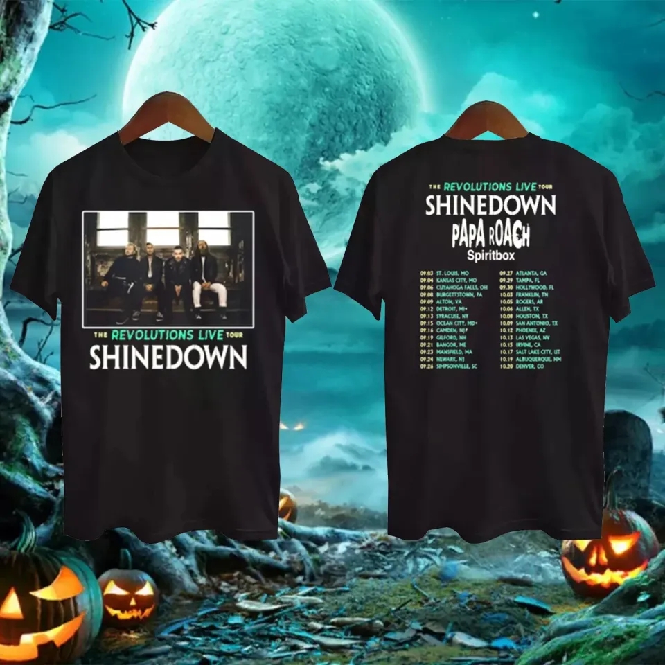 Shine Down Papa Roach Spiritbox The Revolutions Live Tour T-Shirt Gift Size S-5Xl