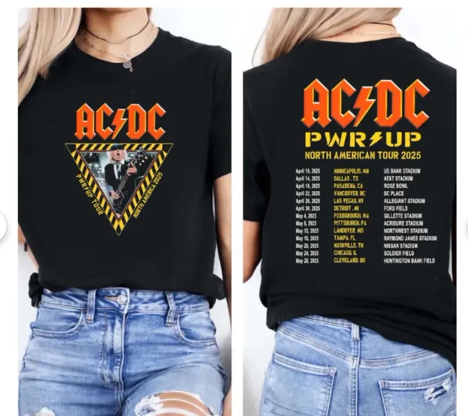 Ac-Dc Power Up 2025 Tshirt, Ac-Dc Band Unisex Shirt, Power Up Tour 2025 Gift