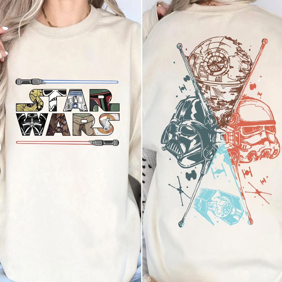 Vintage Star Wars 2 Sides Shirt, May The Force Be With You Shirt, Family Vacation 2025 Shirt