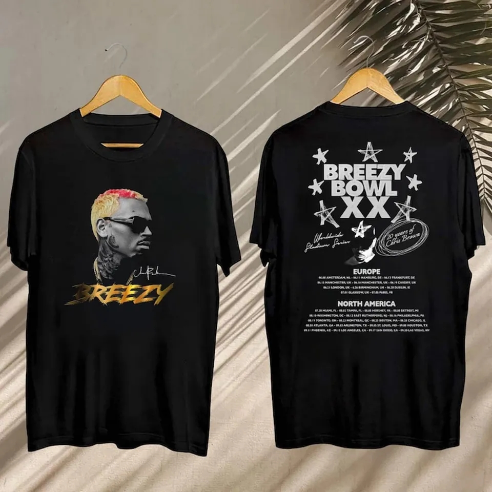 Chris Brown Tour Shirt, 2025 Chris Brown Tour Breezy Bowl Xx T-Shirt 2 Side