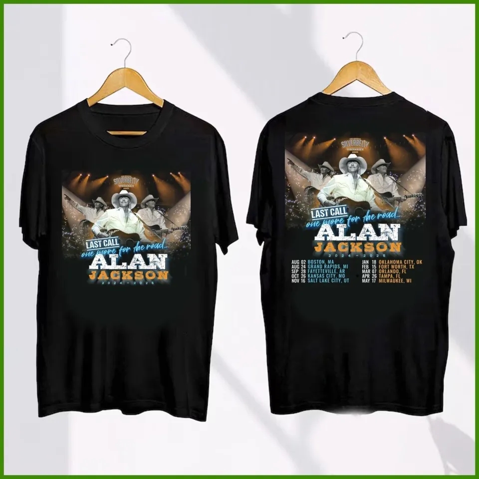 Alan Jackson Last Call One More For The Road Tour 2025-2025 Tee Gift