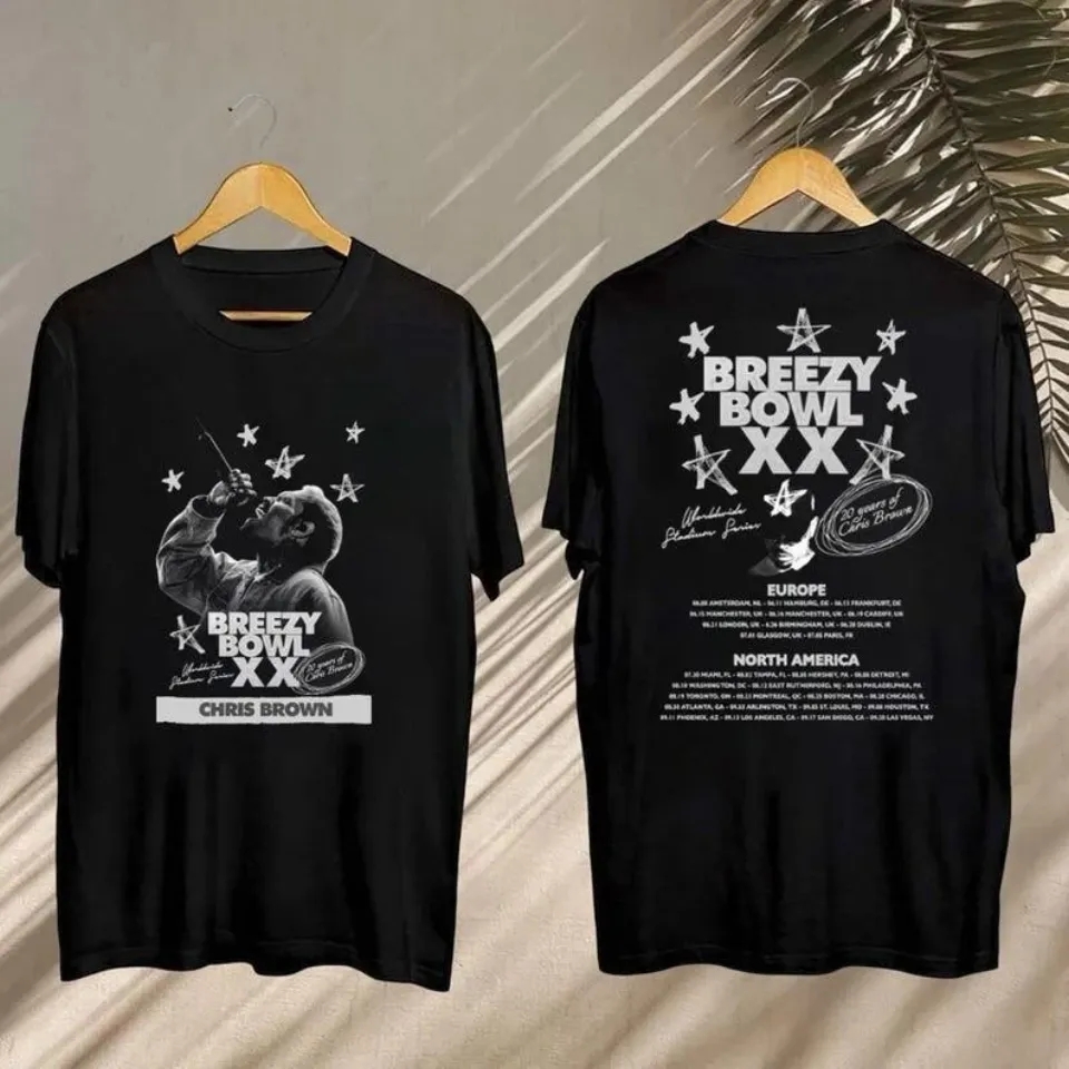 2025 Chris Brown Tour Breezy Bowl Xx T-Shirt Chris Brown Concert 2025 Shirt