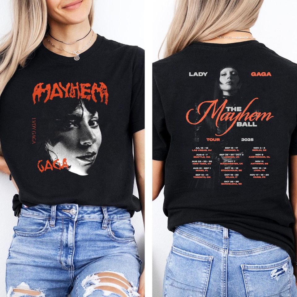 Ld Ga Mayhem Ball 2025 Tour T-Shirt, Ld Ga Tour Merch