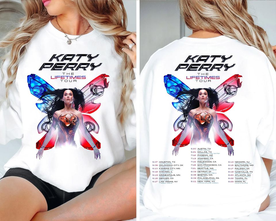 Katy Perry Shirt, Katy Perry The Lifetime Tour Shirt, Vintage Concert Tee 2025, Pop Star Merch Gift, Colorful Pop Concert, Music Lover Gift