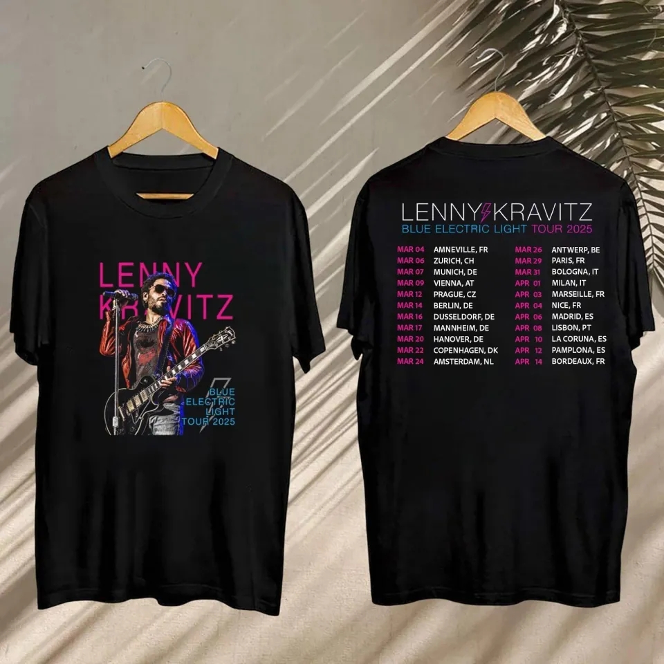 Lenny Kravitz Fan Gift Lenny Kravitz Blue Electric Light Tour Tee 2025 Shirt
