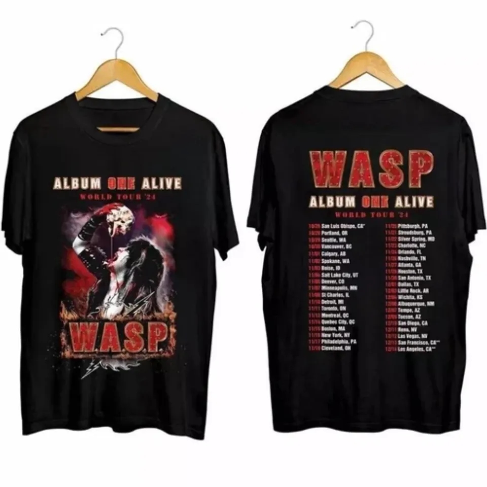 W A S P Album On Alive 2025 Tour T-Shirt Wasp Band Fan Shirt