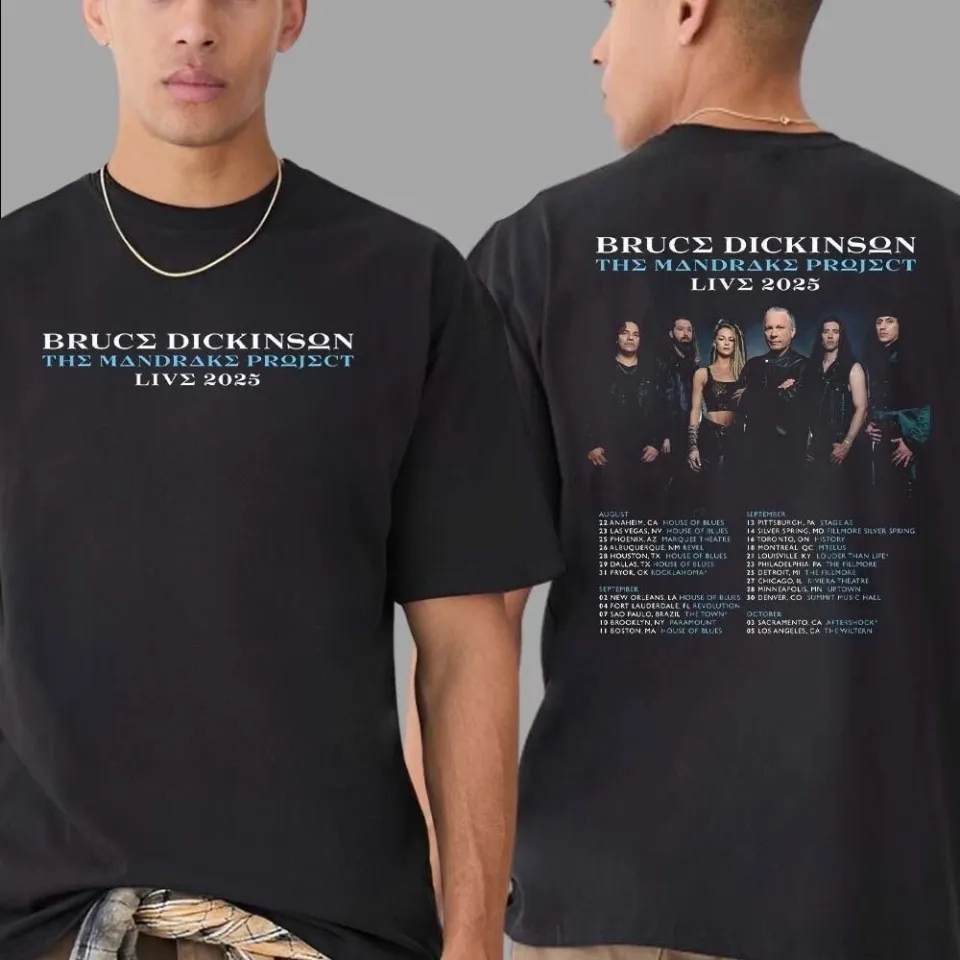 Bruce Dickinson The Mandrake Project Live Na Tour 2025 Two-Sided Unisex T-Shirt