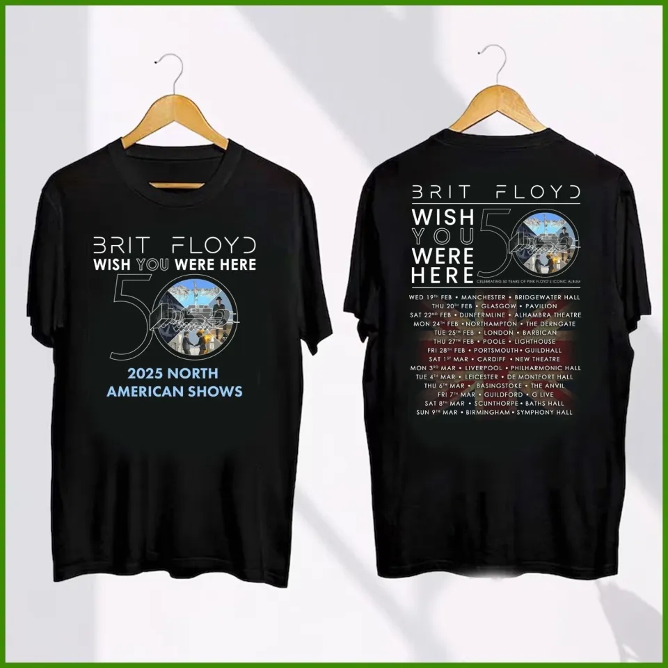 Brit Floyd 2025 Ish You Were Here 50Th Anniversary World TourShirt