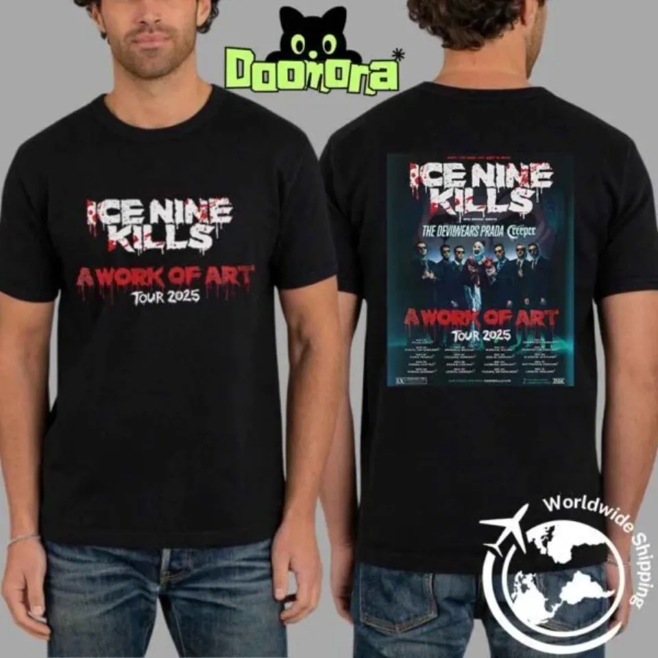 Ice Nine – A Work Of Art Tour Dates 2025 Double Sided T-Shirt