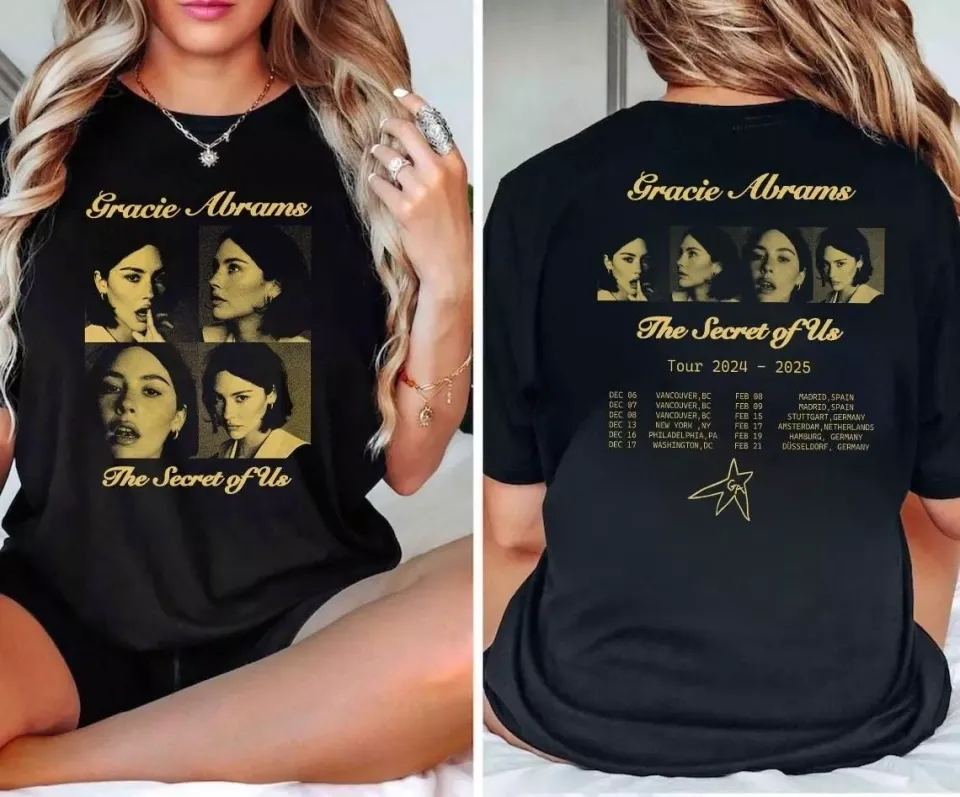 Gracie Abrams The Secret Of Us Tour 2025-2025 Double-Sided Tee