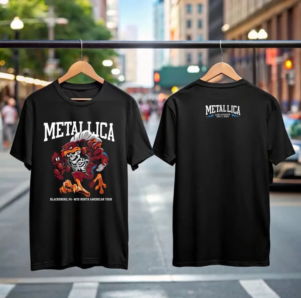 Metallica M72 T-Shirt – Virginia Tech Lane Stadium, Blacksburg Va, May 7, 2025