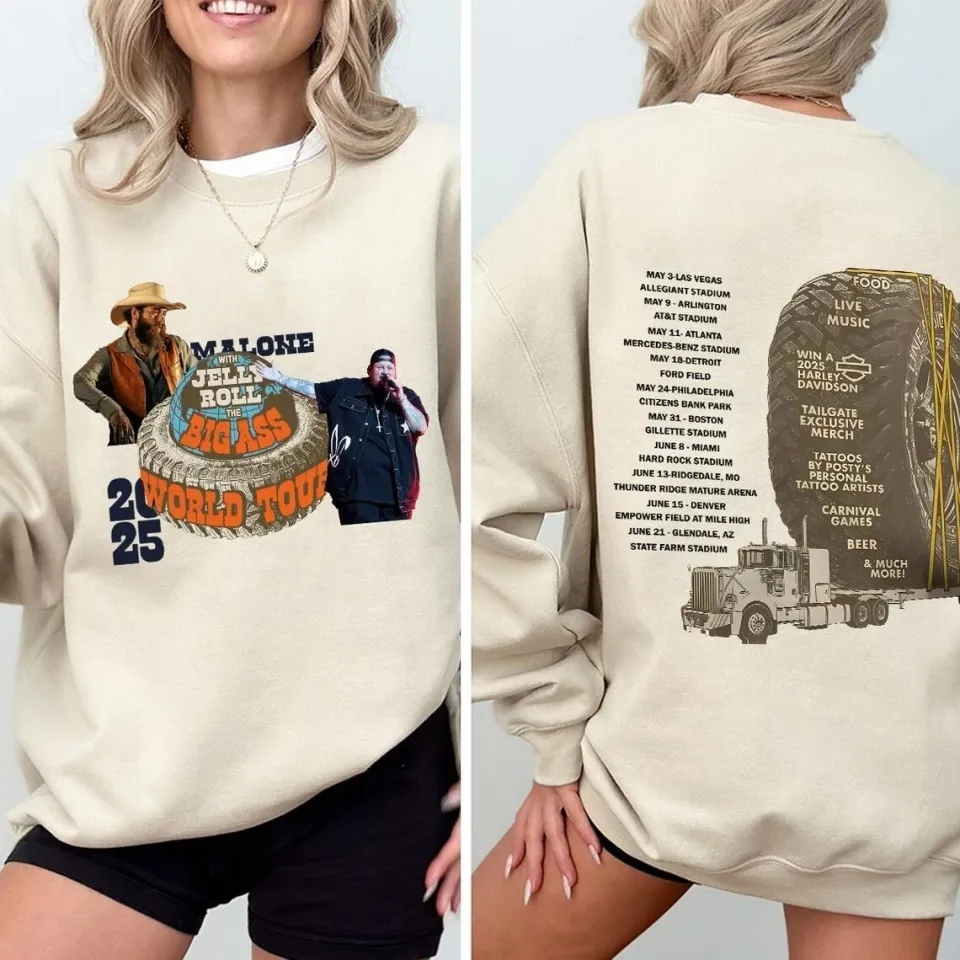 Post Malone 2025 Tour Double Sided T-Shirt