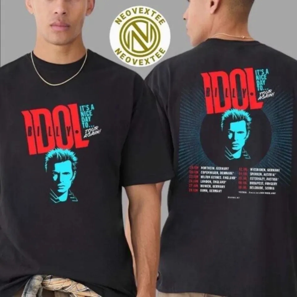Billy Idol It S A Nice Day To Tour Again 2025 European Tour Dates T-Shirt
