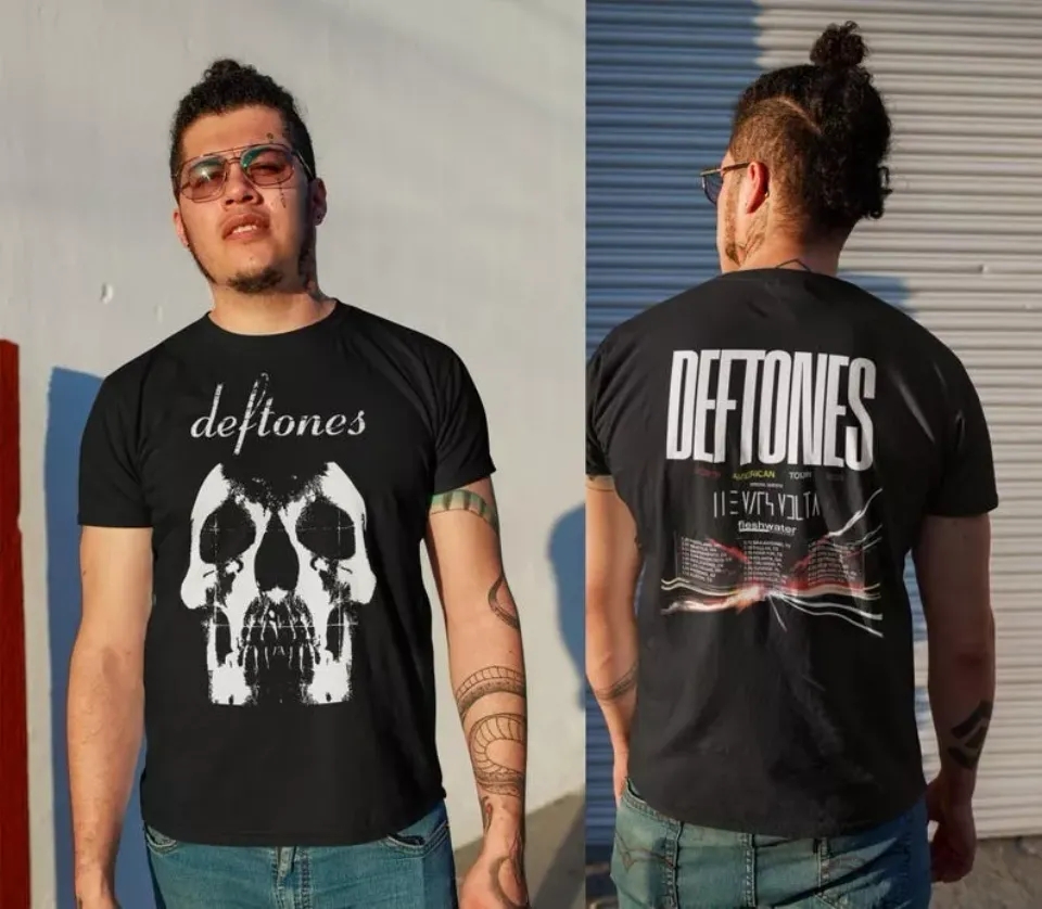 Deftone Music Tour 2025 T-Shirt, Deftone North American Tour 2025 White Skull