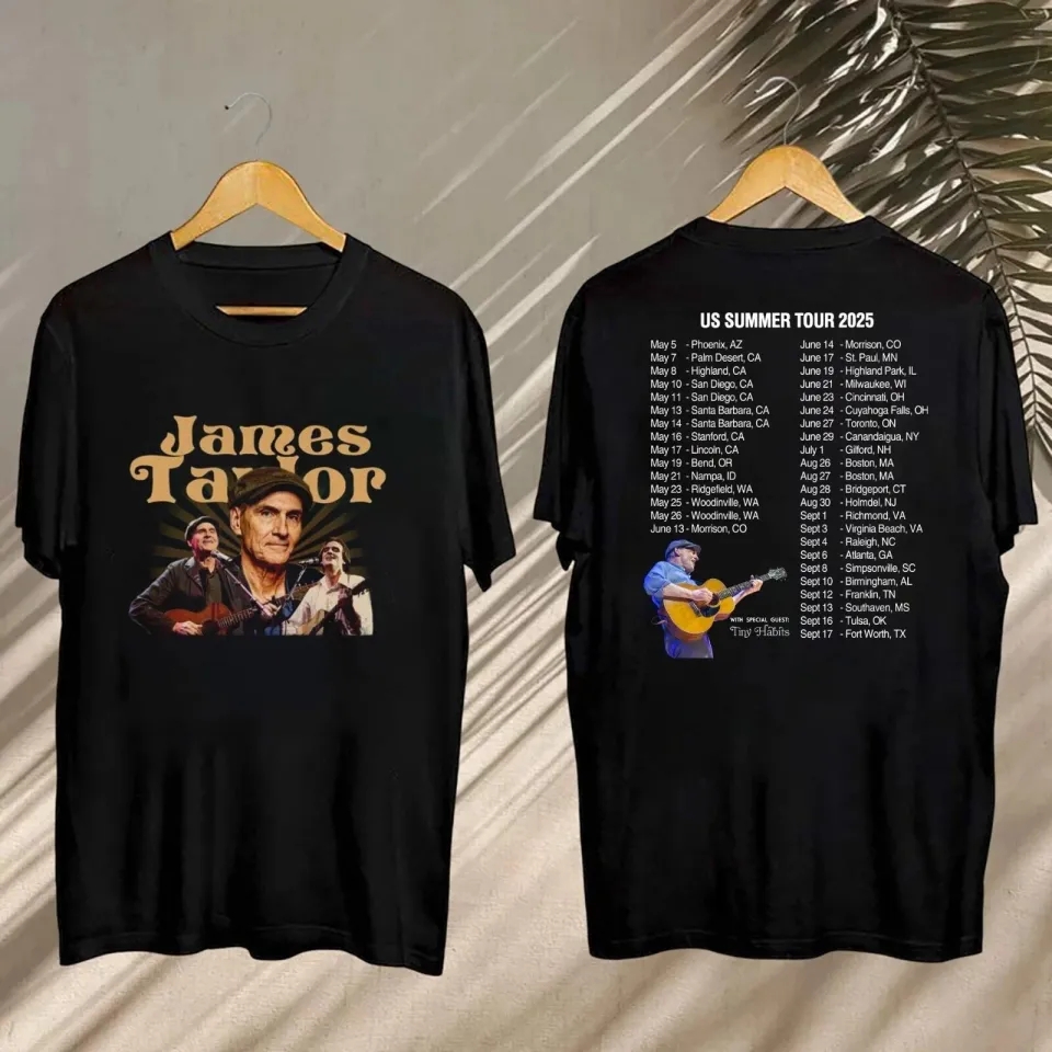 James Taylor Summer Tour 2025 T-Shirt, Concert Tee Gift For Music Fans