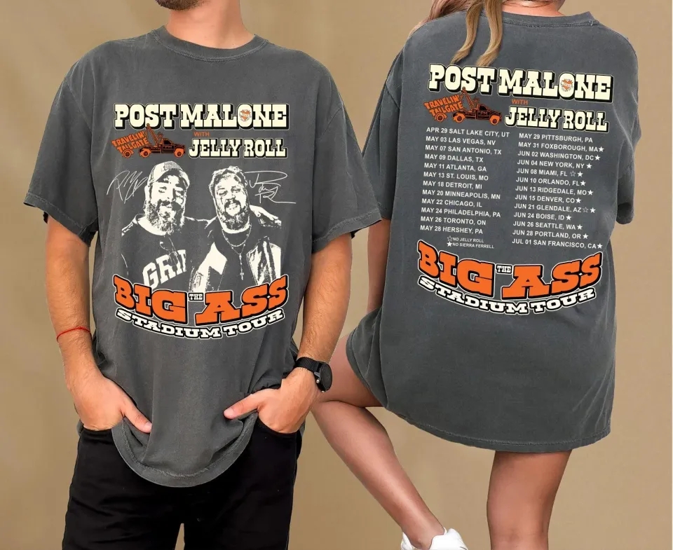 Post Malone Double Sided Tour Shirt – Big Ass Stadium Tour 2025