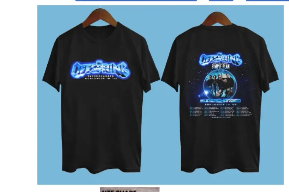 New The Offspring – Supercharged Tour 2025 2 Side Black All Size T-Shirt