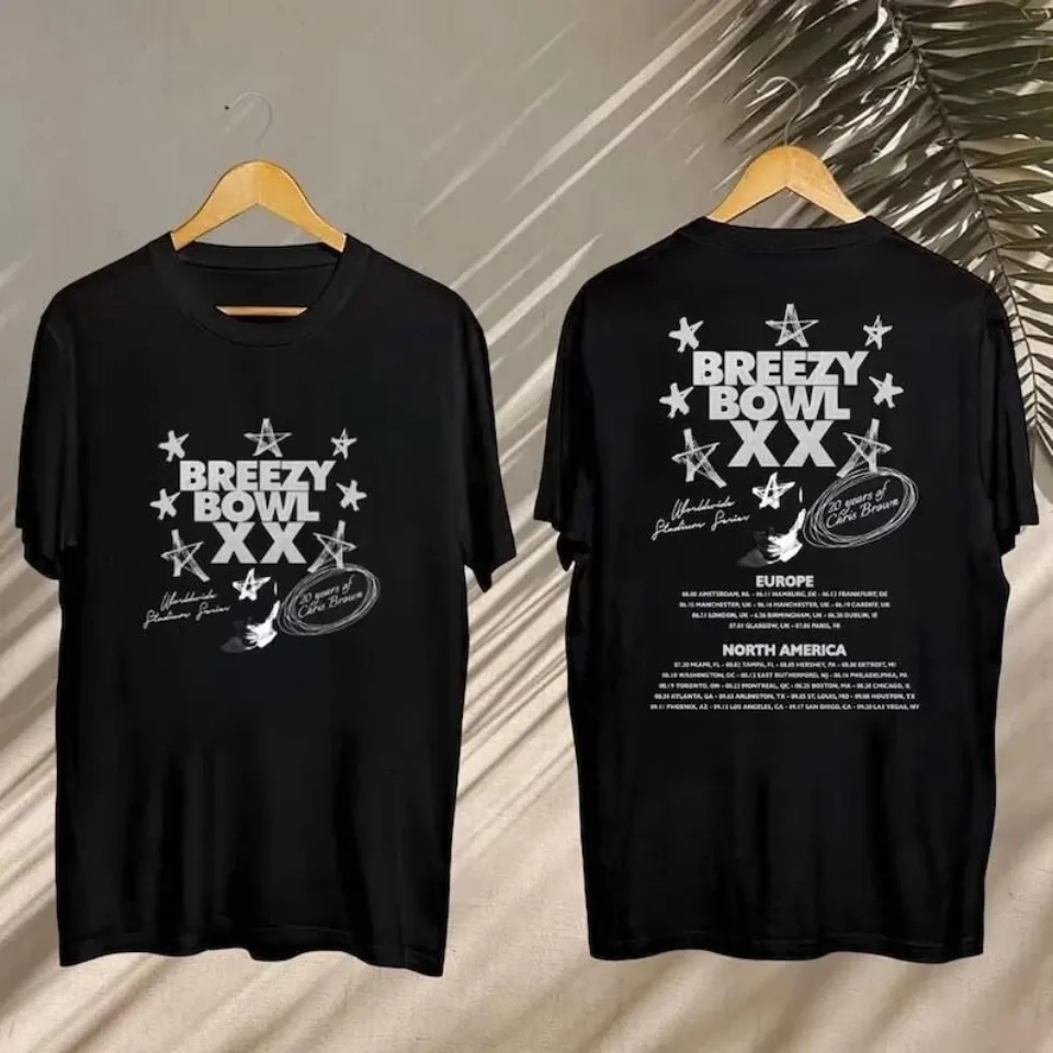 Chris Brown Tour 2025 Breezy Bowl Xx T-Shirt Chris Brown Concert Shirt