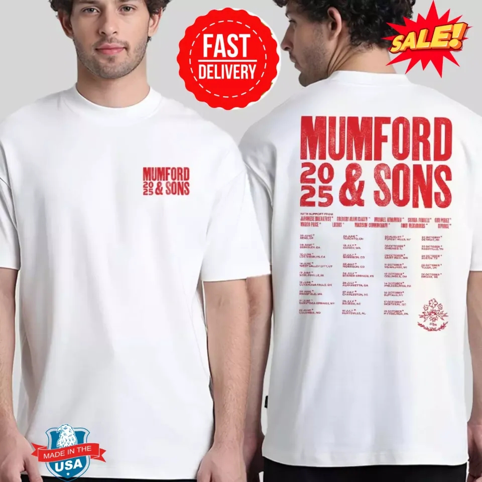 Mumford And Sons 2025 Tour Dates T-Shirt – Bend, Or June 5