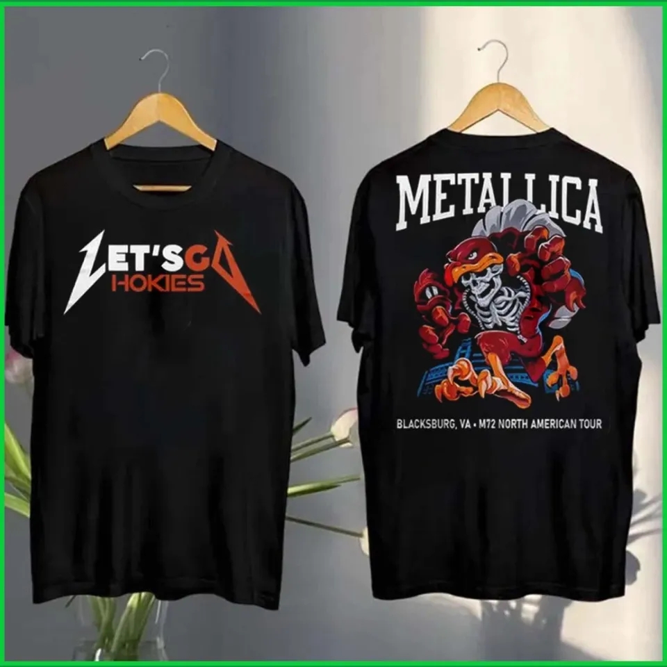 Lets Go Hokies Metallica X Virginia Tech 2025 Tour T-Shirt