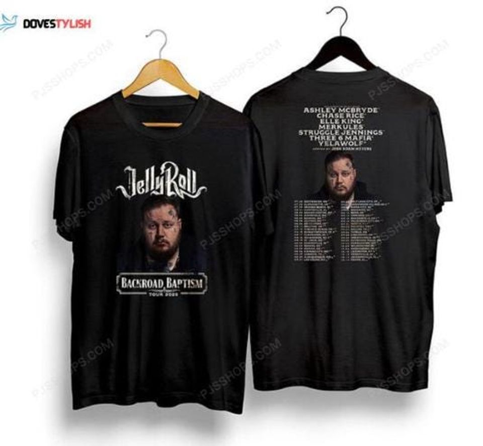 Jelly Roll 2025 Backroad Baptism Concert Tour Double Sided Shirt
