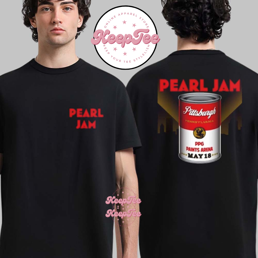 Pearl Jam Event Tee Merchandise Night Show At Paints Arena In Pittsburgh Pa Shirt Two Sides
