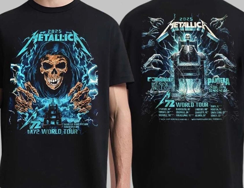Metallica M72 World Tour 2025 North American Takedvers Vintage Shirt