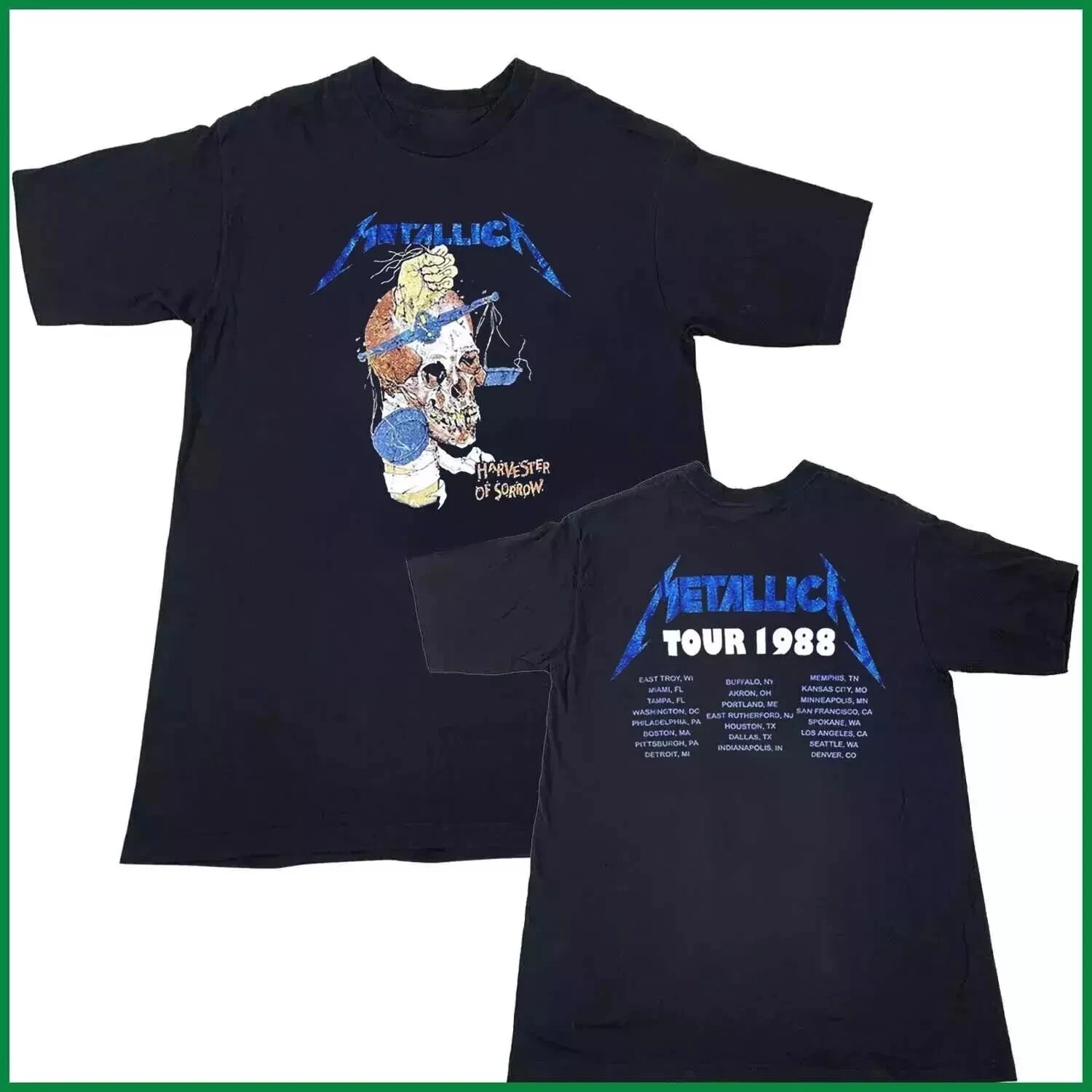 Metallica 1988 Tour Concert Vintage Unisex Shirt Size S-5Xl