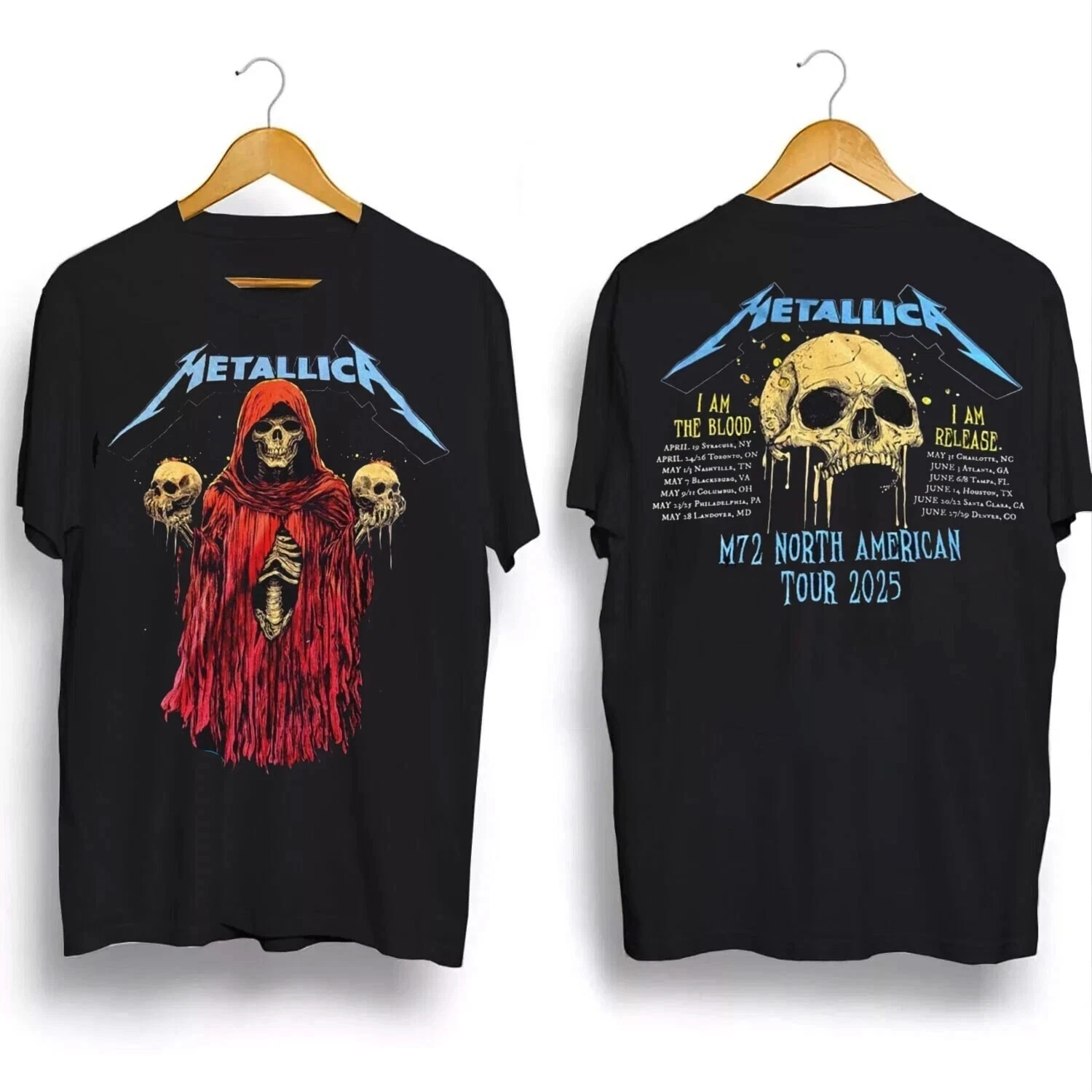 Metallica M72 North American Tour 2025 Dates Skeleton Witch Shirt