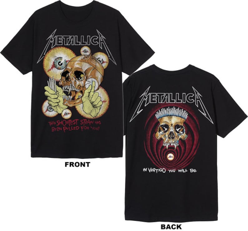 Metallica Vintage Shortest Straw Black Shirt
