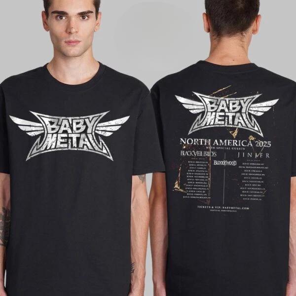 Babymetal North America 2025 Tour Poster Tour Dates Two Sides Shirt