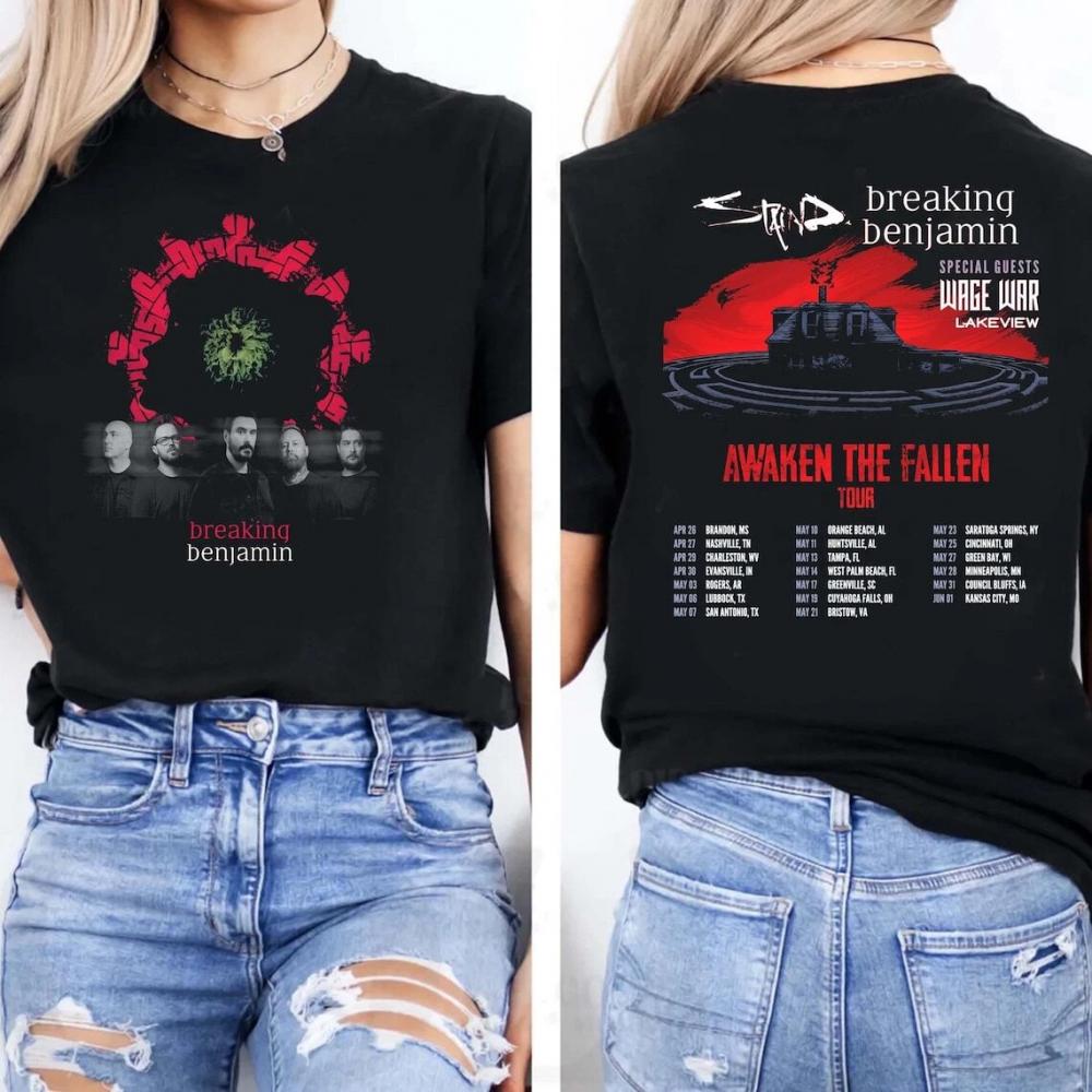 Staind Band Breaking Benjamin Tour 2025 2-Sided Shirt