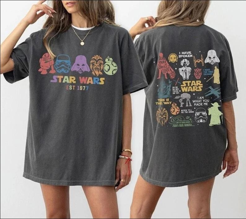 Retro Star Wars Comfort Colors Shirt, Galaxy’S Edge Shirt, Disney Star Wars Shirt, Star Wars Characters Shirt